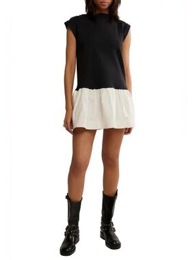 Free People Black and White Mini Dress